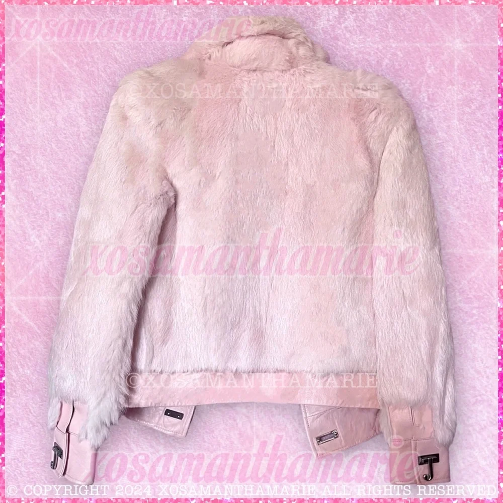 Juicy Couture Pink Rabbit Fur Jacket - Picture 7 of 16
